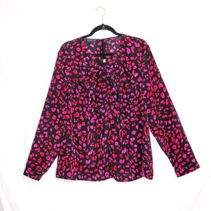Jones New York tunic top. 2X black/pink